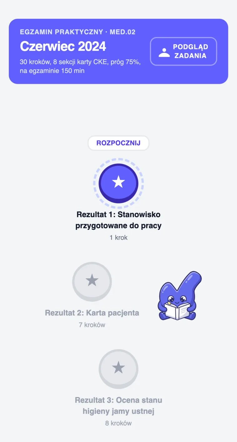 Egzamin praktyczny w testly na telefonie